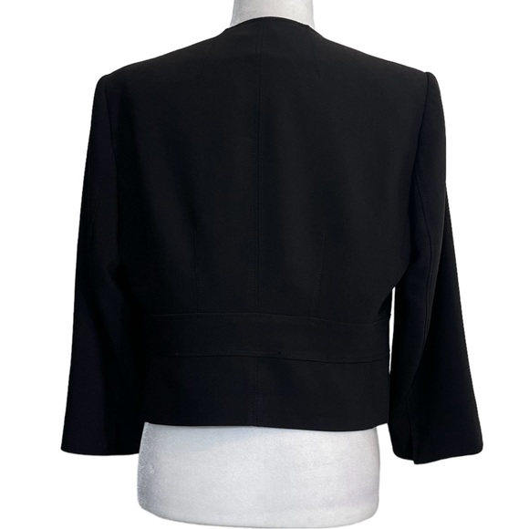 White House Black Market Black Cropped Jacket/Blazer w/ Silver Grommet Detailing - Picture 7 of 12